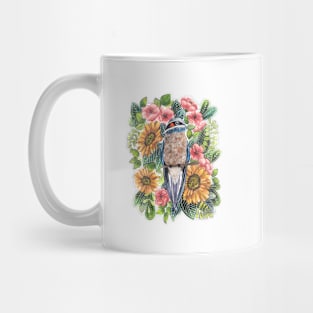 Bird And Flowers Ilustration Mug